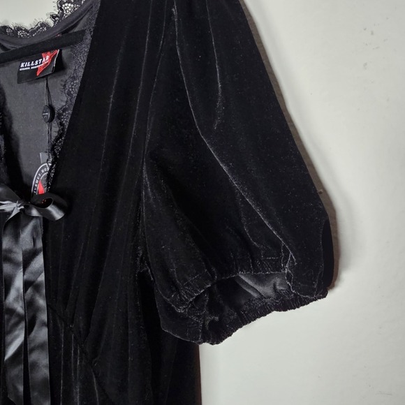 Killstar Womens 3XL Velvet Black Consolation Dress Lace Details Witchy Goth - Picture 4 of 13